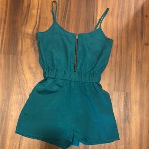 Green Forever 21 shorts jumpsuit